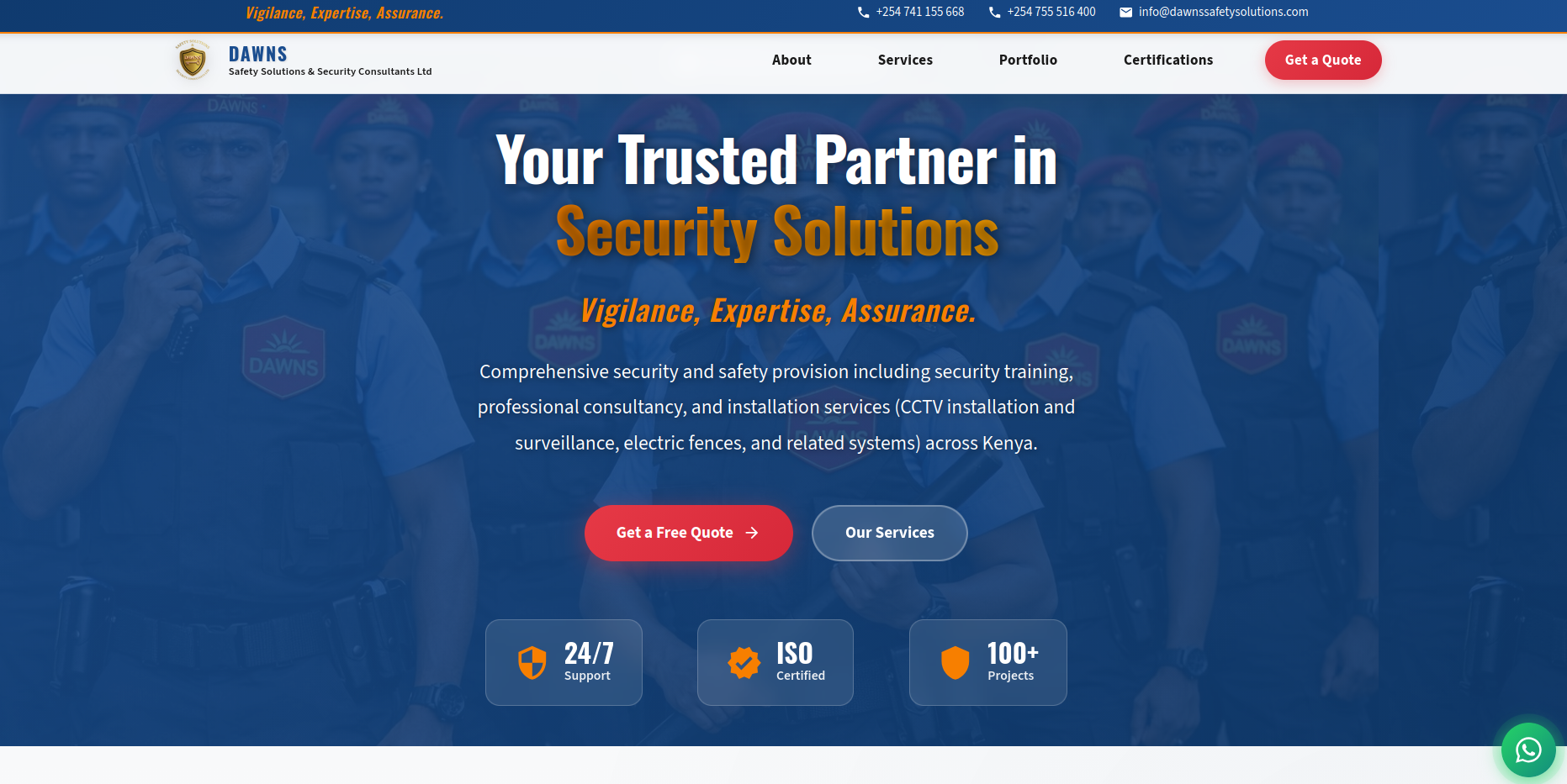 Dawns Safety Solutions Website — project screenshot